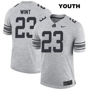 Youth NCAA Ohio State Buckeyes Jahsen Wint #23 College Stitched Authentic Nike Gray Football Jersey BX20J71HE